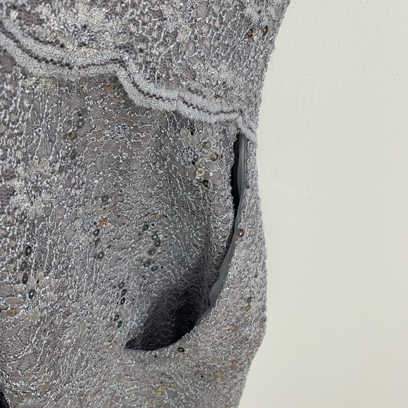 Alex Evenings 4P silver sequins  dress pockets - Picture 12 of 16